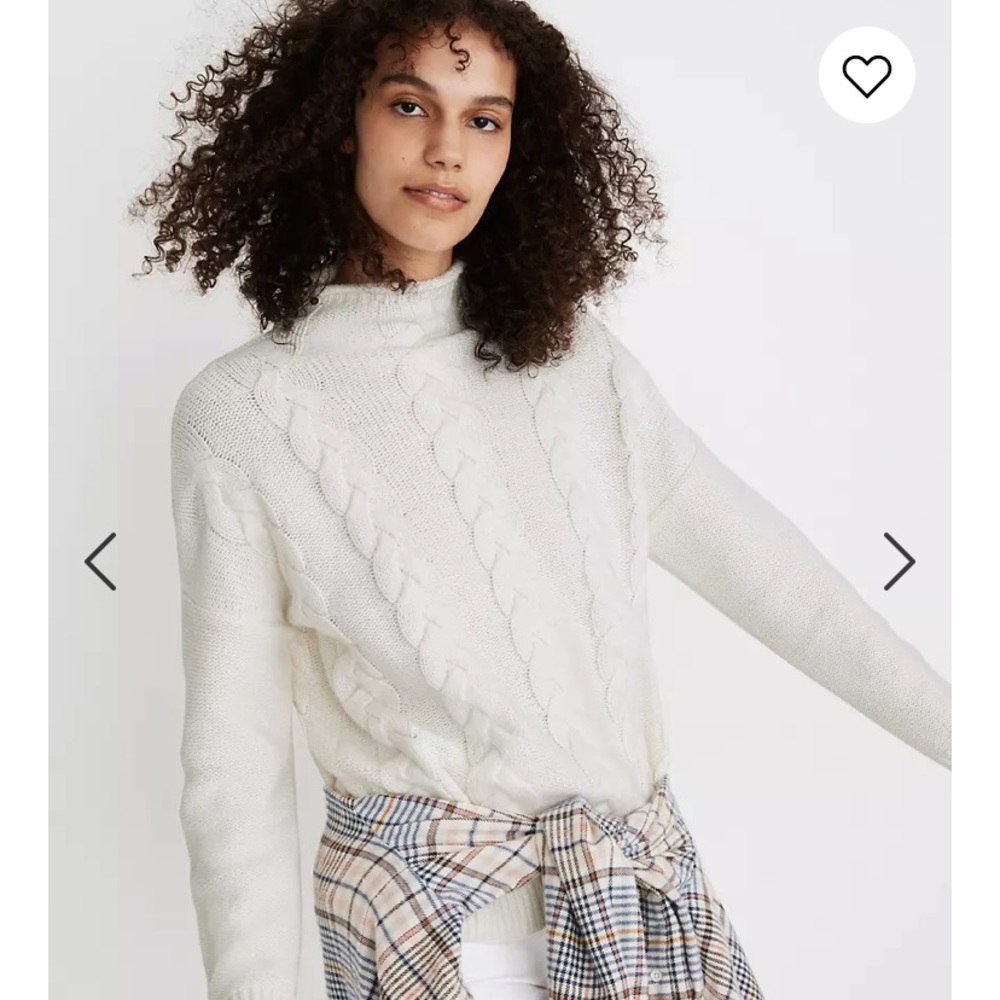 Madewell Grenville Cable-knit Mock-neck Sweater